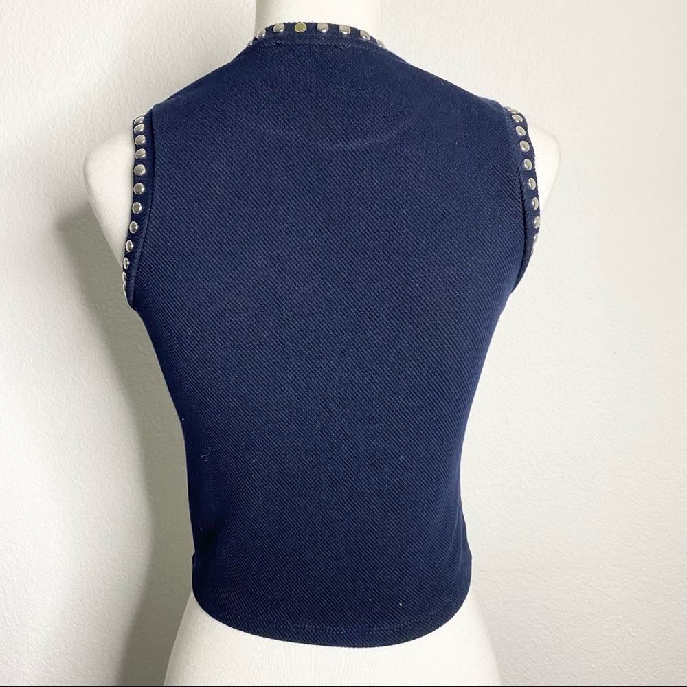 ZARA Navy Studded Top - Picture 2 of 6